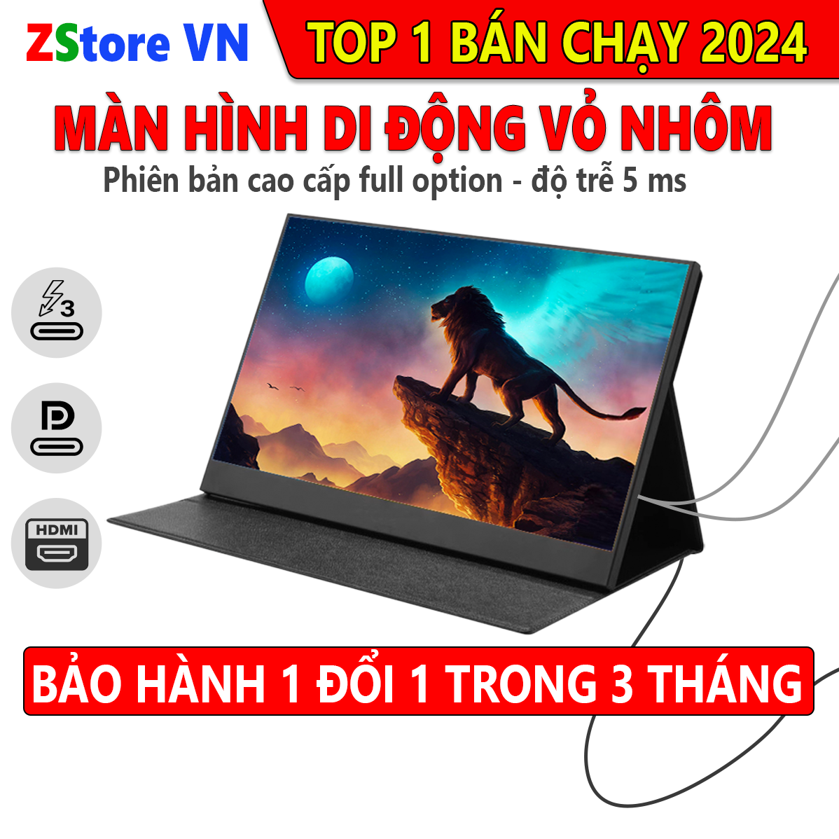 Màn hình di động - full hd - ips kết nối type-c và hdmi - dùng cho điện thoại, máy tính, máy chơi game