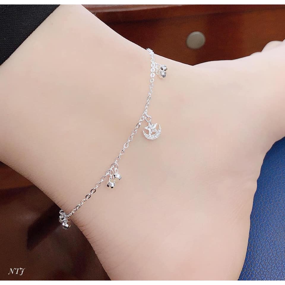 LẮC CHÂN TRĂNG SAO BẠC HÀNG ĐẸP, LẮC CHÂN BẠC TNJ CAO CẤP - Trang sức TNJ Cam kết Bạc Chuẩn sáng đẹp, bền màu, sản phẩm giống ảnh, chất lượng như mô tả