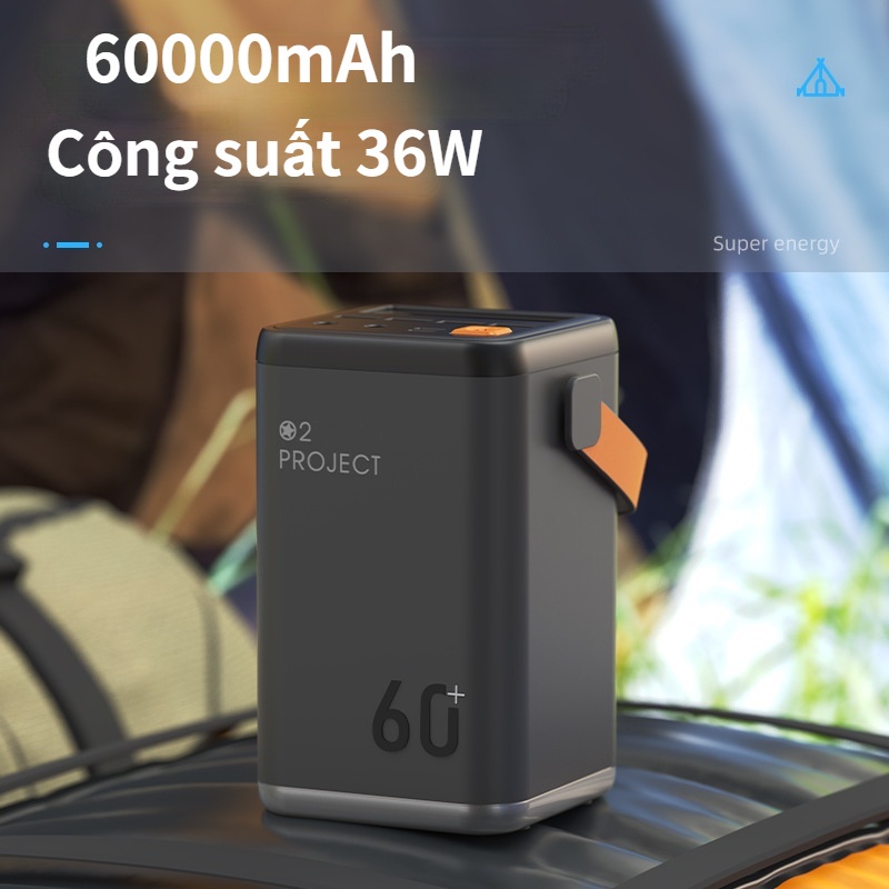 Pin sạc dự phòng công suất 60000 mah polyme bh 12 tháng.