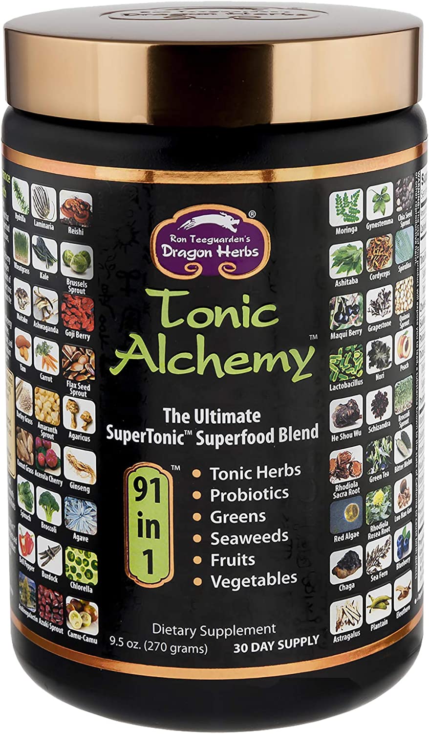 Dragon Herbs - Tonic Alchemy - Superfood Green Powder Blend - 9.5 oz