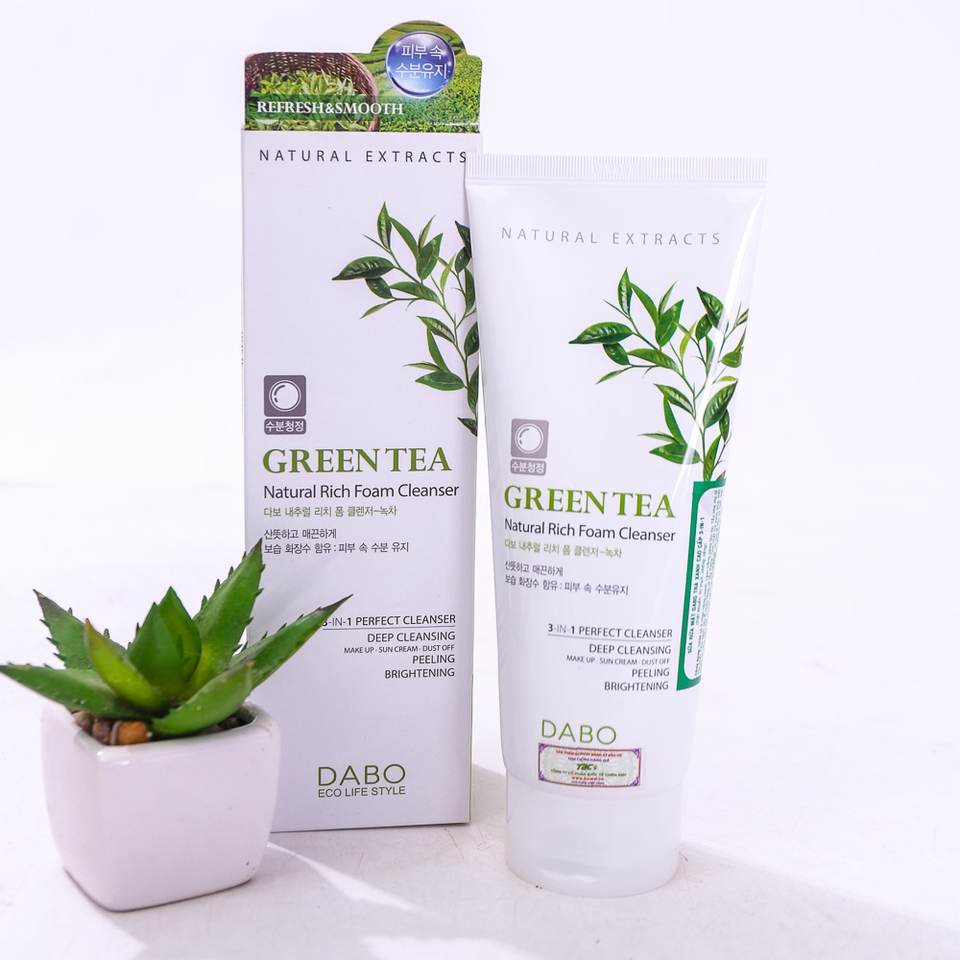 Sữa rửa mặt dabo trà xanh cao cấp 3-in-1 180ml