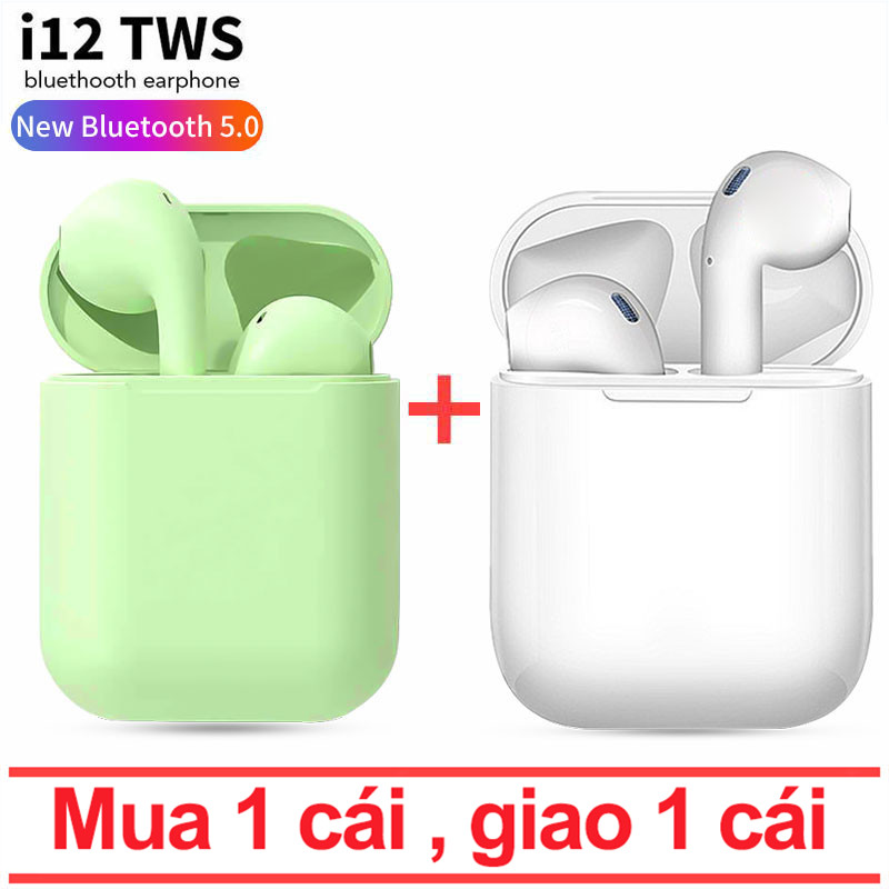 [Mua 1 cái , giao 1 cái ]( Được Chọn Màu ) Tai nghe Bluetooth inpods i12 Bản Cao Cấp Chip 5.0 Bluetooth, Tai Nghe Bluetooth Không Dây I12s hay hơn i7s, Tai Nghe Bluetooth Nhét Tai, Tai nghe bluetooth pin trâu