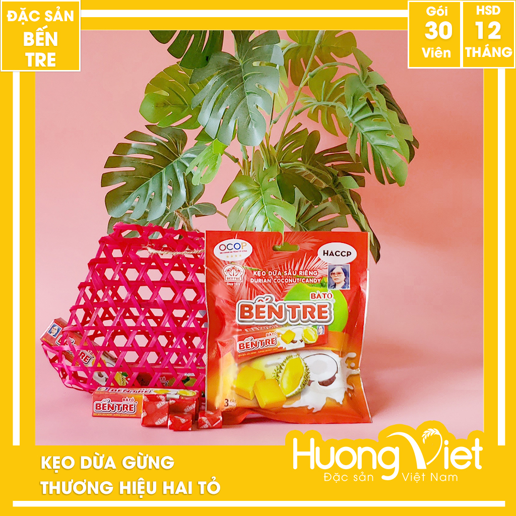 Kẹo dừa Sầu Riêng Bến Tre Hai Tỏ 150gr