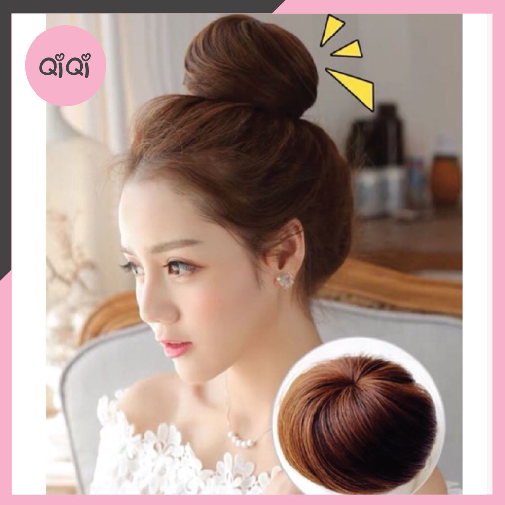 Búi tóc giả Cao - Búi củ tỏi dây rút tiện lợi cao cấp Qiqishop