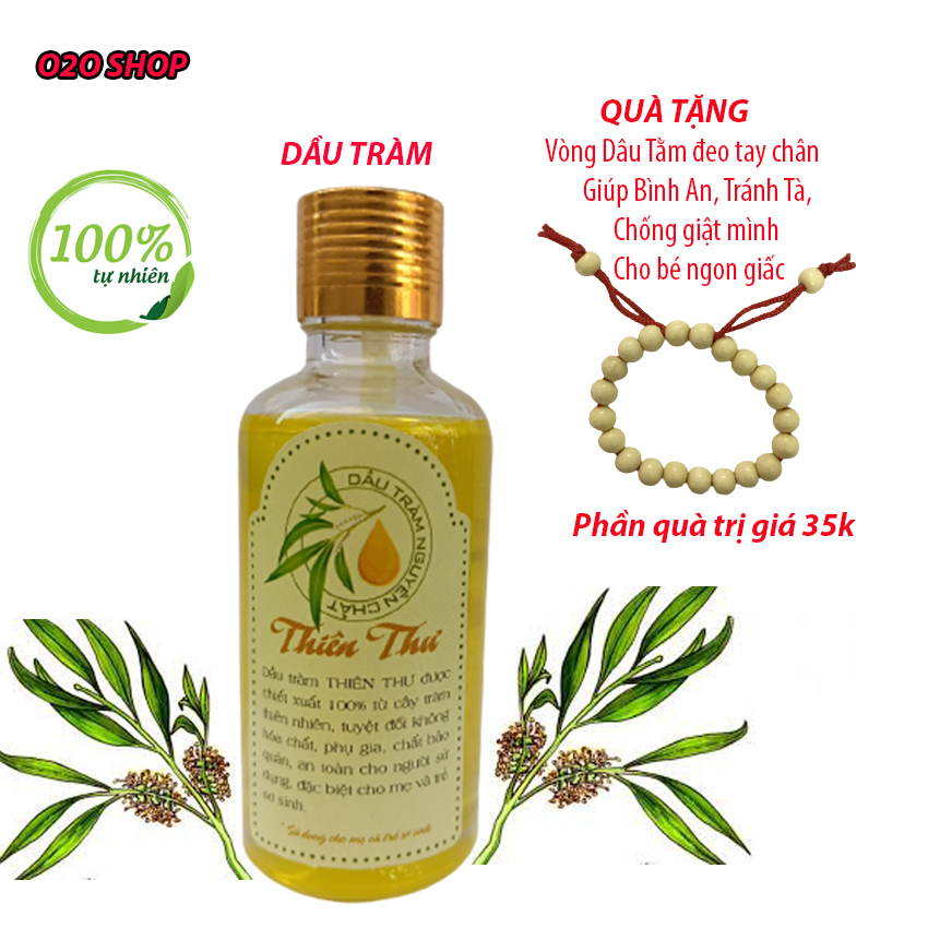 [TẶNG VÒNG DÂU TẰM 35K] 100ml Tinh Dầu Tràm Huế Nguyên Chất Thiên Thư - O2O Shop - Cho Mẹ và Em Bé Sơ Sinh - Dùng Tắm Cho Trẻ Chống Gió - Chống Ho, Đuổi Muỗi - Giảm Đau Ngứa Do Côn Trùng Cắn