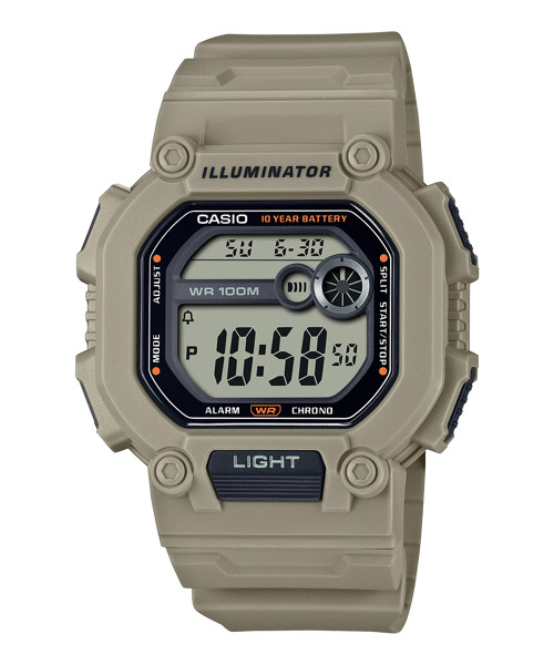 Đồng hồ nam dây nhựa casio standard w-737hx-5avdf chính hãng - w-737hx-5a pin 10 năm