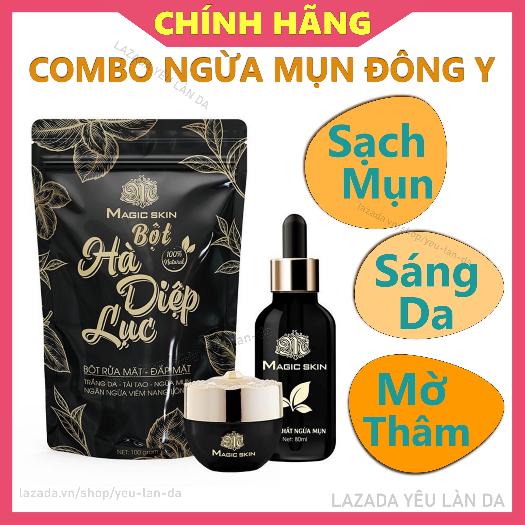 BỘ NGỪA MỤN ĐÔNG Y Anti Acne Combo Magic Skin Ngừa Mụn Ngừa Thâm Sẹo