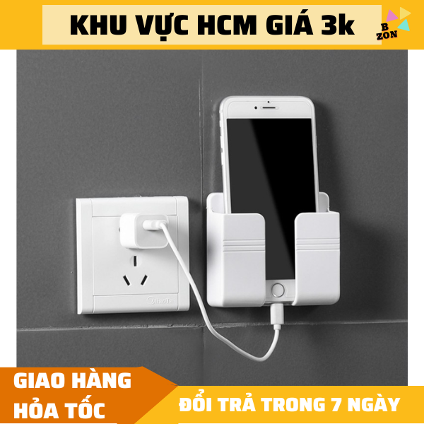 FREESHIP Kệ sạc điện thoại dán tường, giá đỡ dán tường để điện thoại, Giá đỡ sạc điện thoại, romote dán tường 3M siêu dính