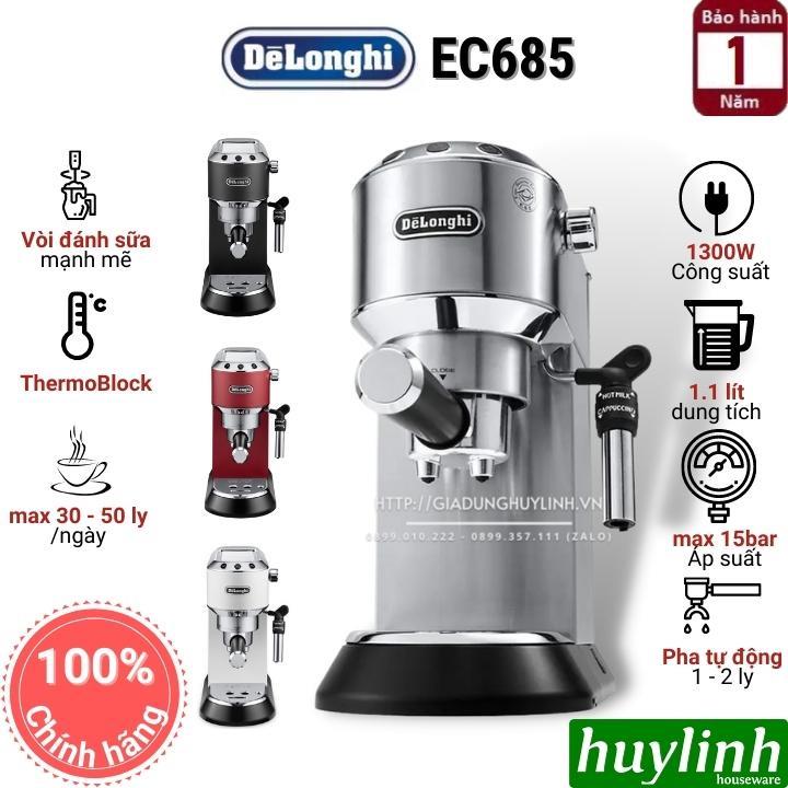 ۩ Máy pha cà phê Delonghi EC685 - 4 màu [Đỏ - Bạc - Đen - Trắng] - EC785 Mẫu mới