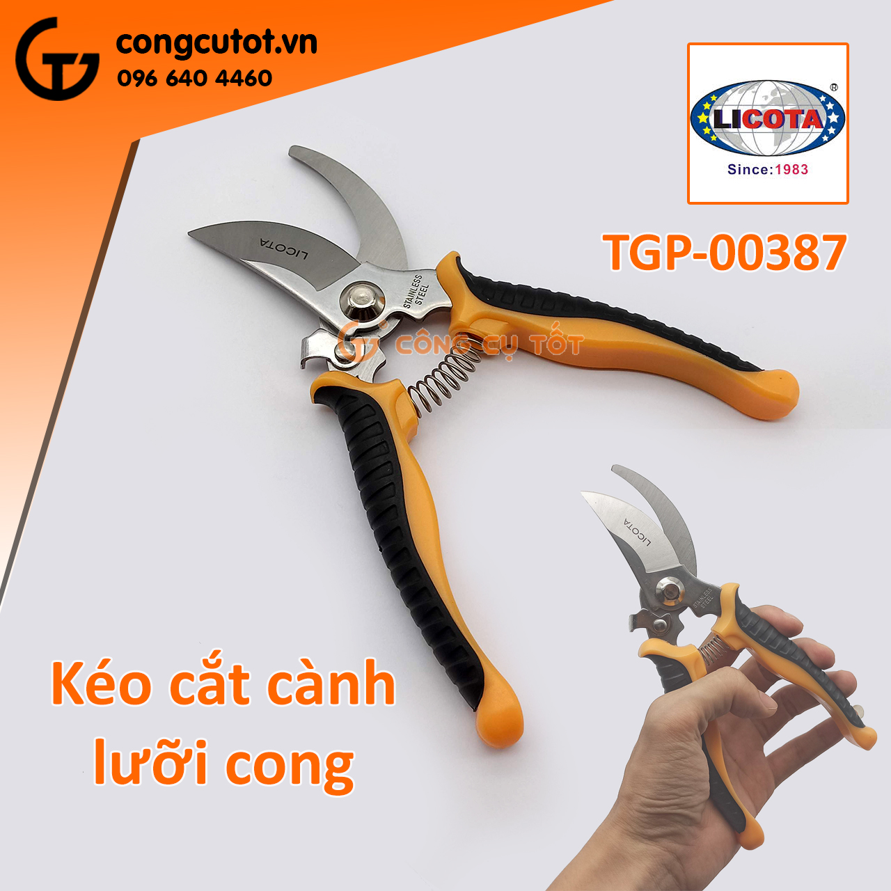 Kéo cắt tỉa cành cao cấp licota tgp-00387 8inch