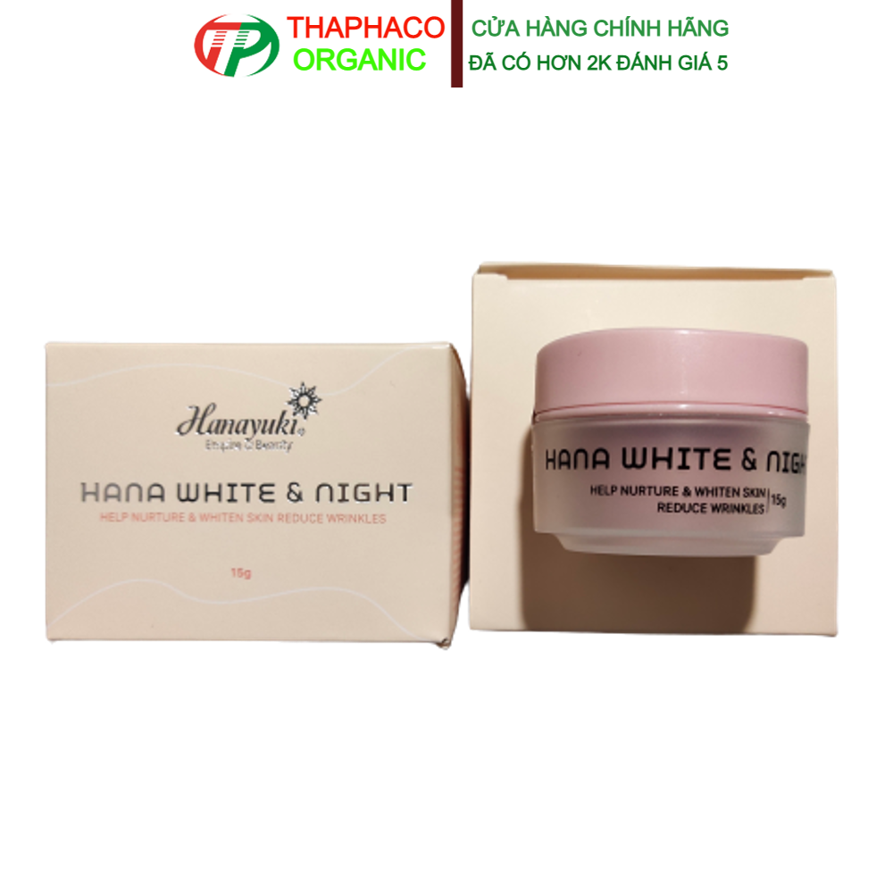 Hana white night mini 15gr - kem dưỡng trắng da ban đêm hanayuki