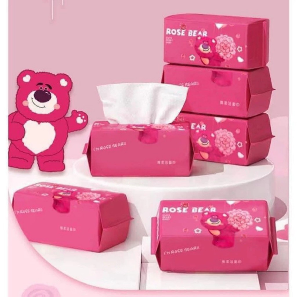 Khăn giấy khô, khăn giấy đa năng gấu dâu gấu dâu lotso