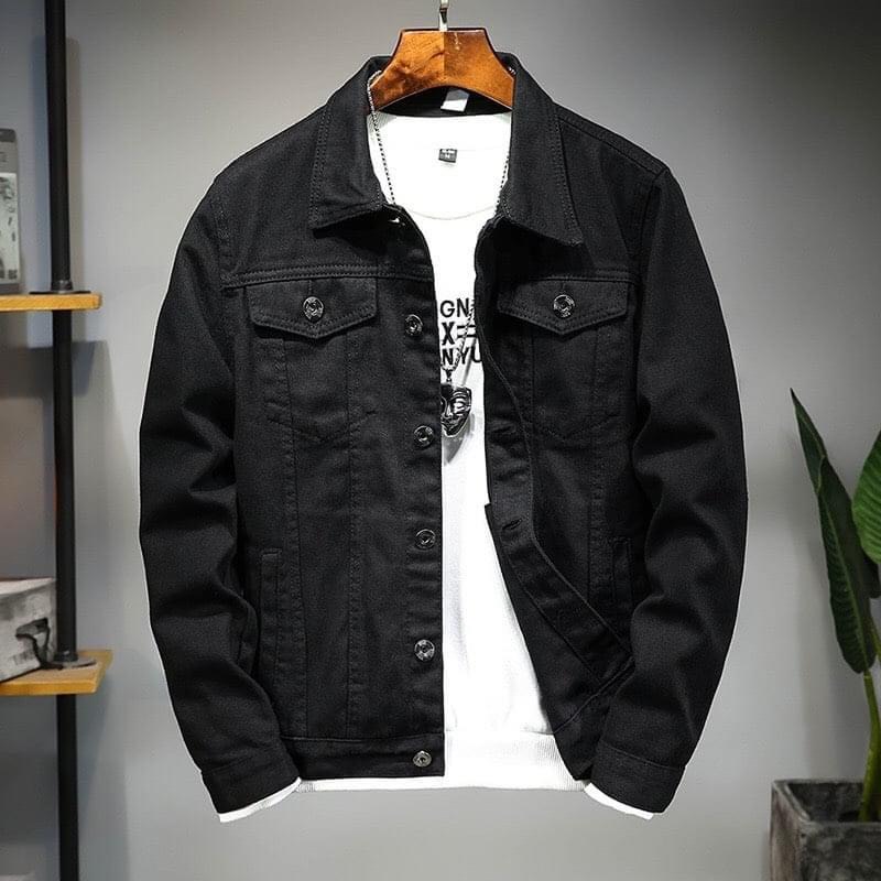 Áo Khoác Jean Nam CS166 ĐEN Thời Trang - Áo Khoác Jeans Nam Basic - Áo Khoác Bò Nam Đơn Giản - 250205