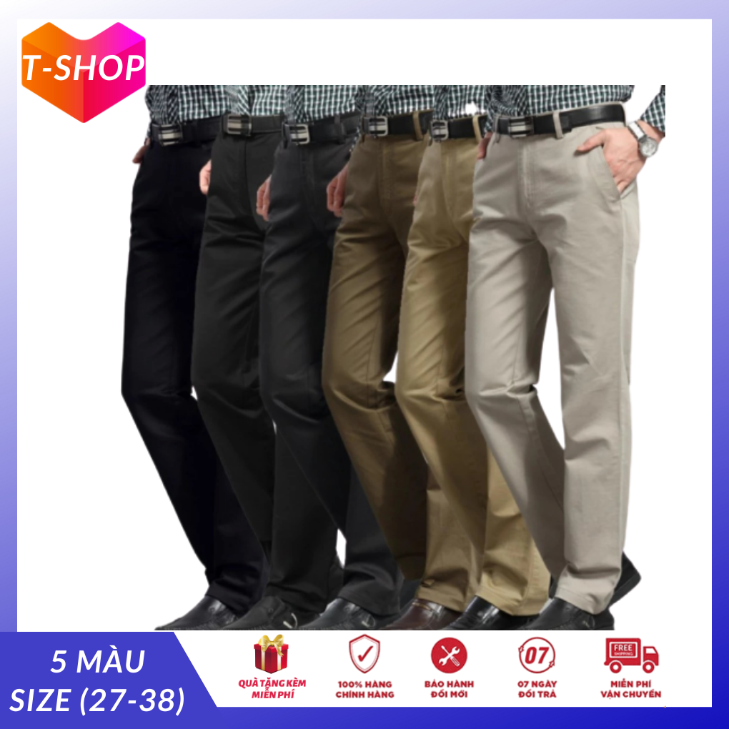 Quần kaki nam trung niên cao cấp, quần tây kaki nam BIGSIZE 28-40, quần tây nam kaki công sở ống rộng bền đẹp - Quần kaki nam trung niên TS08