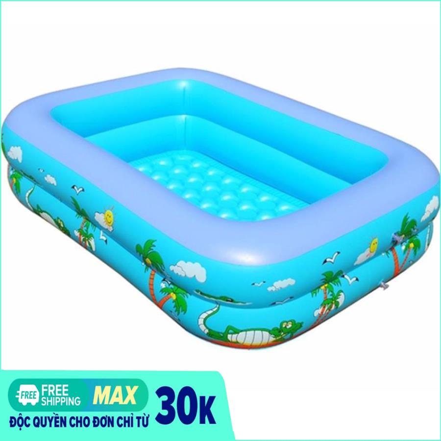 Bể bơi phao 2 tầng cho bé - tặng keo vá bể, be tam be boi - bể bơi phao trong nhà kích thước 115x85x35 cm