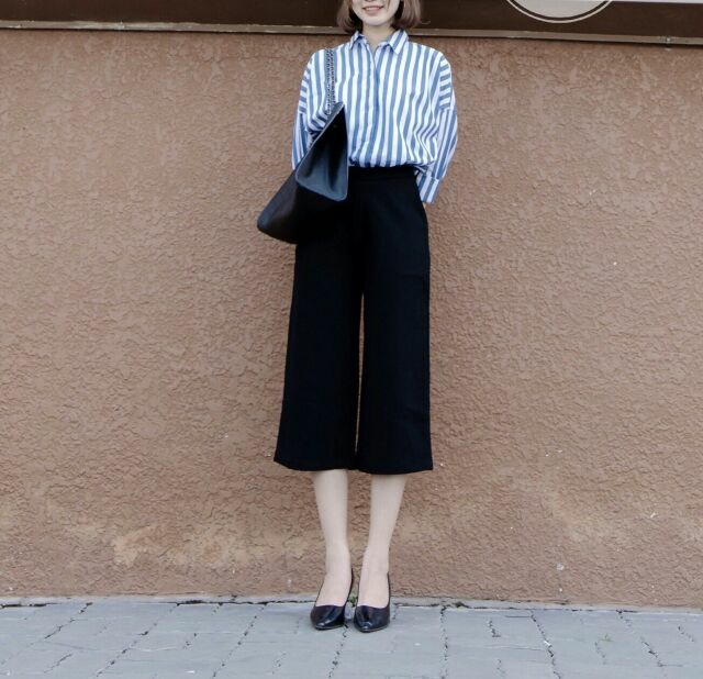 Quần culottes lửng khóa thật mã 606