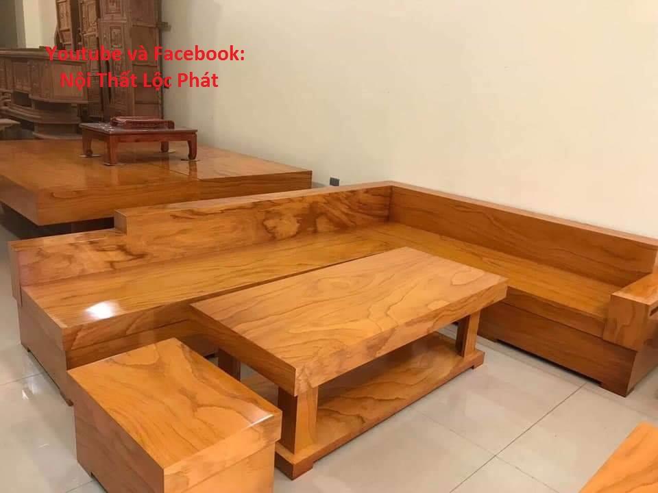 Bàn ghế phòng khách gỗ Sồi Nga mẫu M39
