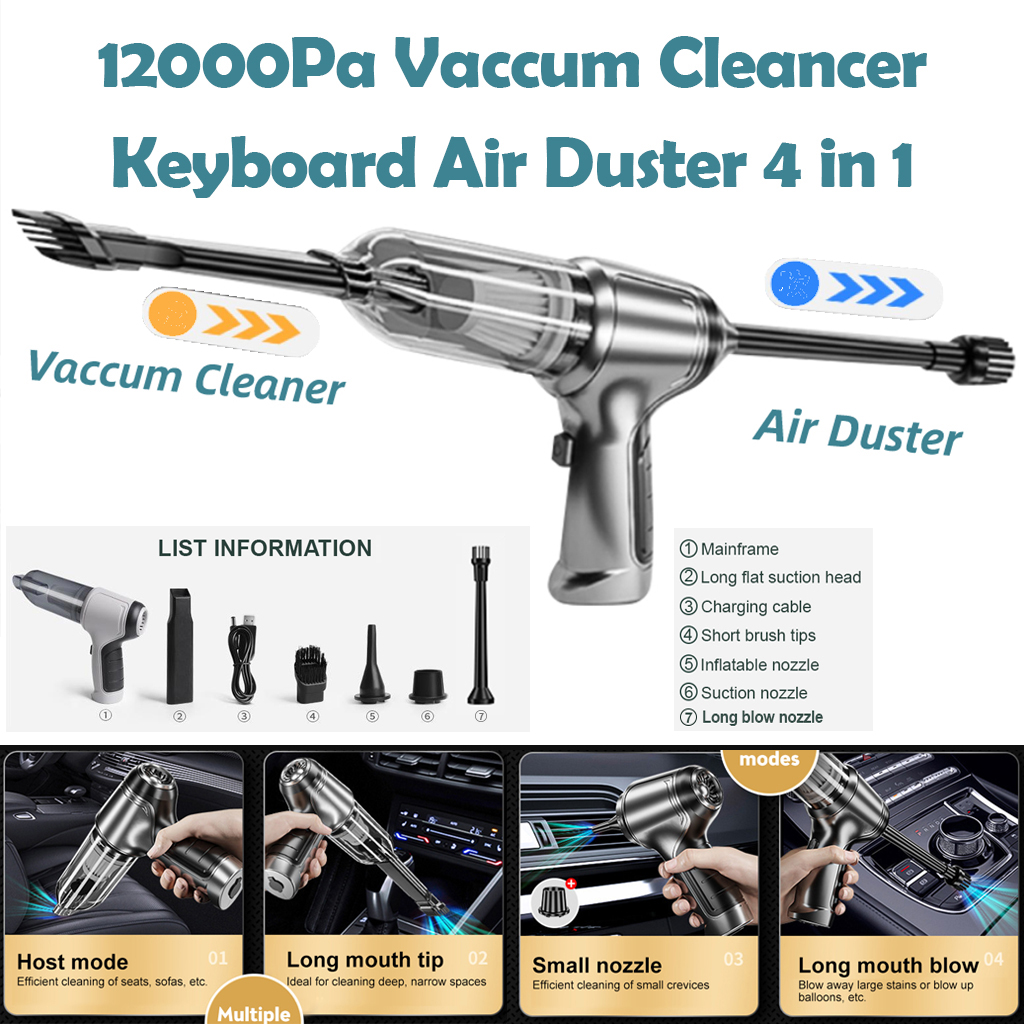 Chu Yang Máy hút bụi cầm tay mini TALY 4 in1, vừa hút vừa thổi ô tô 120W 12000pa lõi lọc HEPA Cordless Vacuum Cleaner máy hút bụi mini cầm tay máy hút bụi mini máy hút bụi xe ô tô hút bụi cầm tay máy hút bụi cầm tay không dây