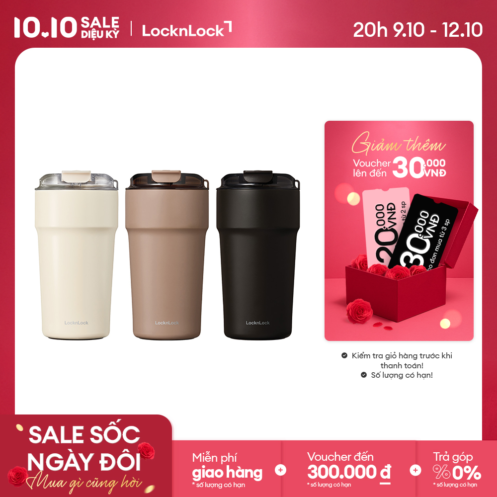 Bình giữ nhiệt Lock&Lock Metro Cafe LHC4357 dung tích 500ml - Màu đen / Màu chocolate / Màu ngà