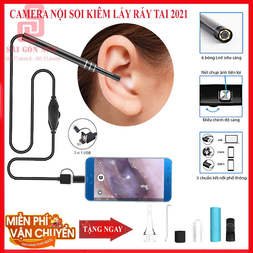 ngoáy tai có camera xiaomi,đắt hơn camera noi soi tai mui hong,Camera Nội Soi Tai Siêu Nét Đi Kèm Bộ Đầu Lấy Ráy, Soi Tai Mũi chuyên nghiệp,Giảm sốc 50%, Bảo hành 1 đổi 1 Toàn Quốc(SALE-50%)