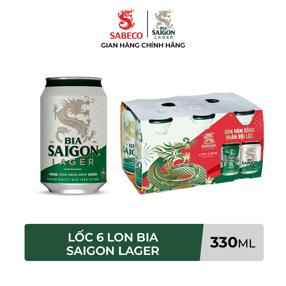 Lốc 6 - bia saigon lager 330ml