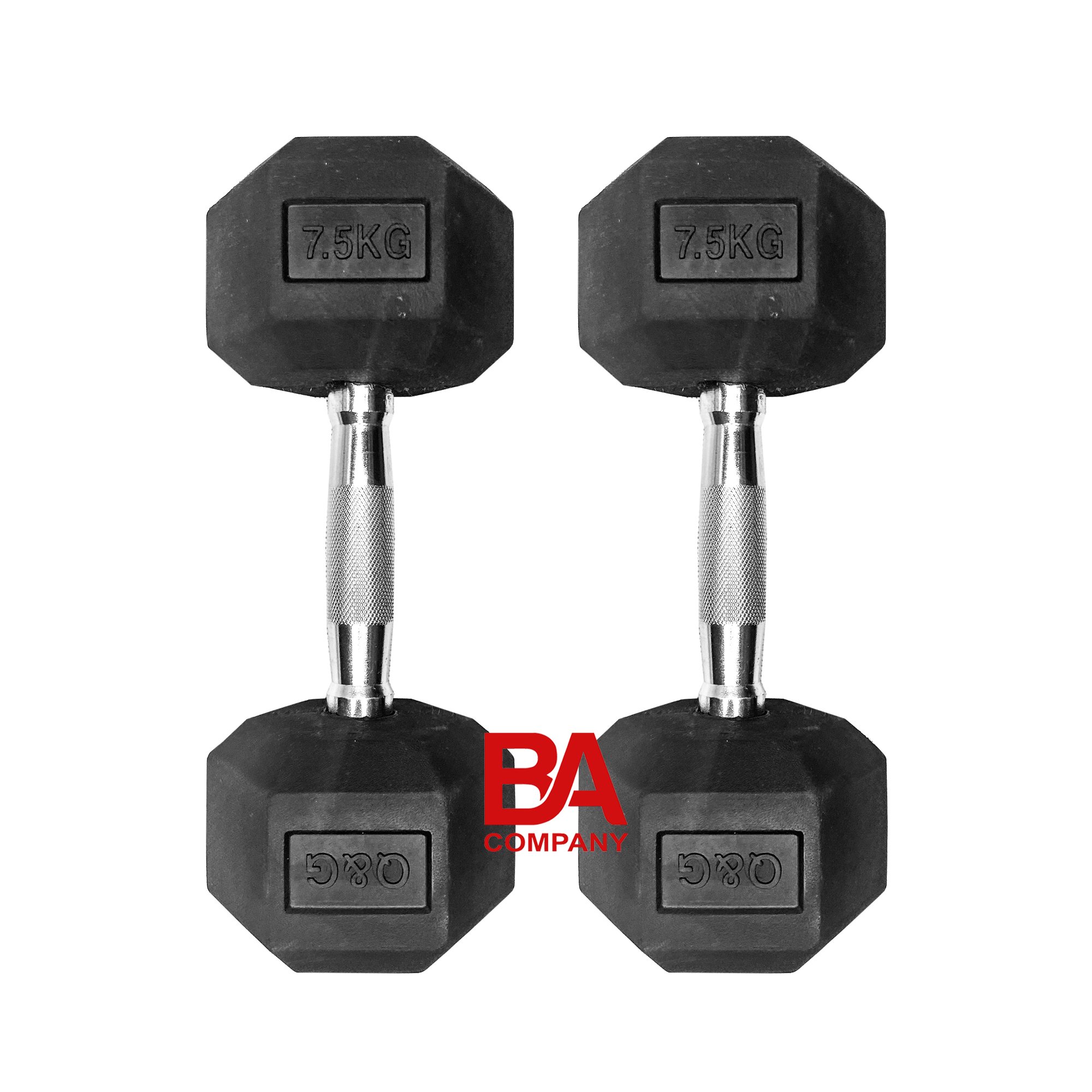 Tạ tay cao su 7.5kg lục giác cao cấp, tạ tay tập gym yoga, dụng cụ thể thao binhansports