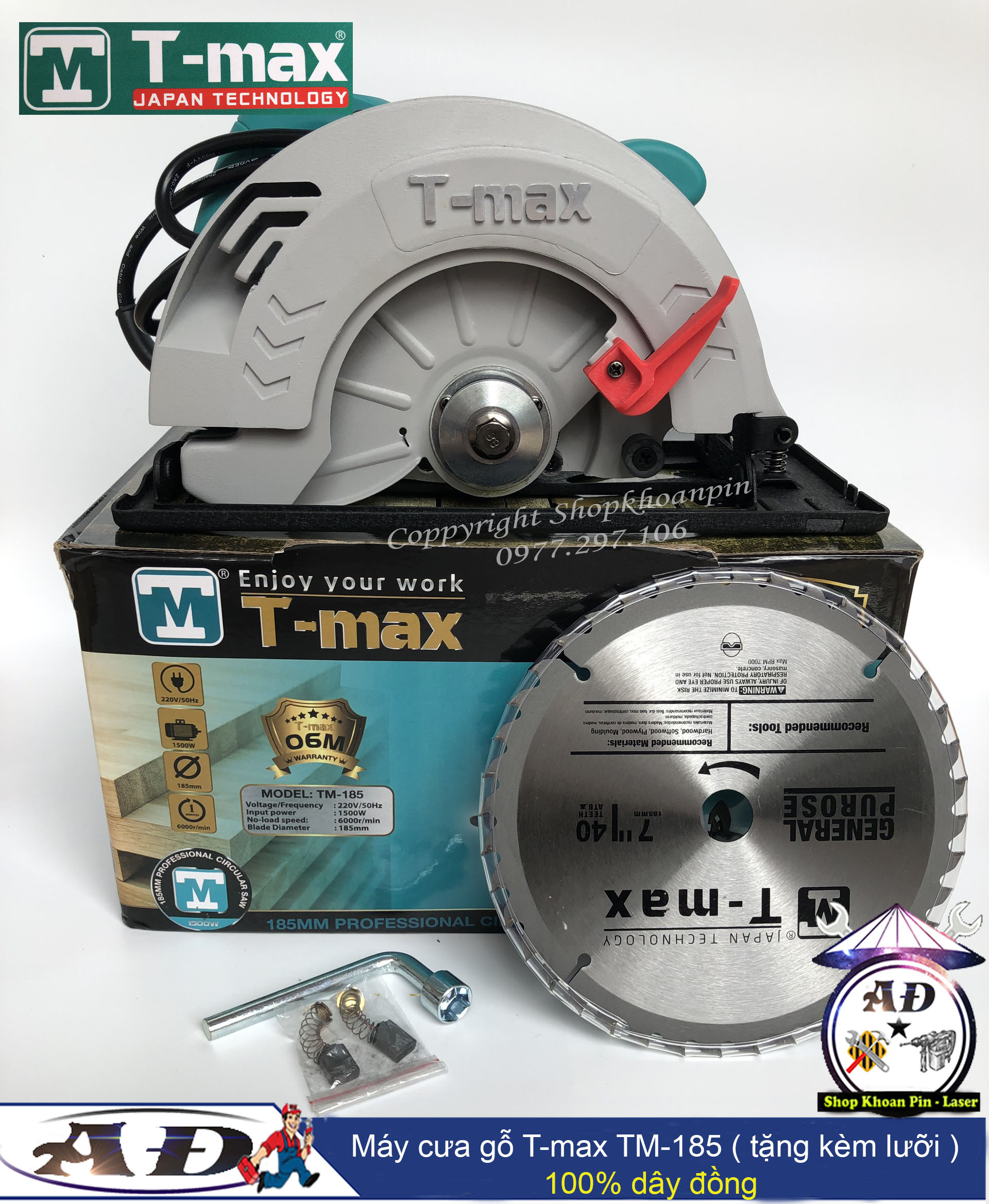 Máy cưa gỗ tmax 1500w 185mm - tm 185