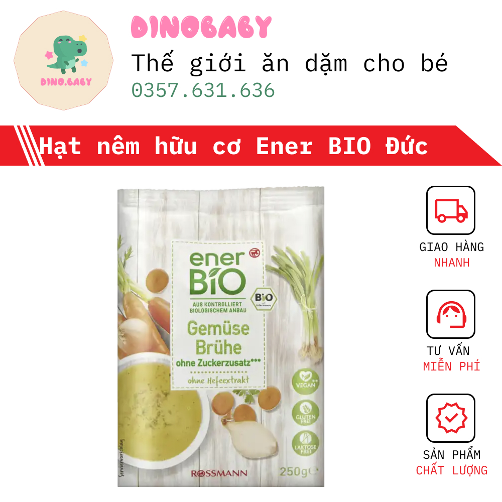 Hạt nêm hữu cơ Ener BIO Rossmann Đức cho bé từ 8m 250g- Hàng Air Nội địa Đức