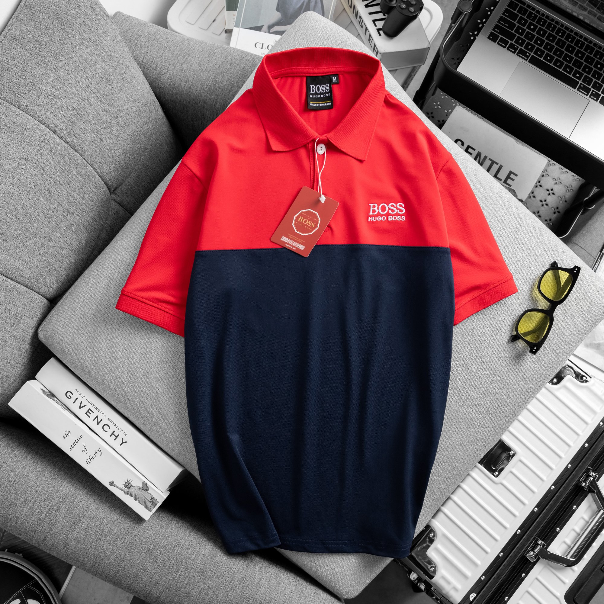 Áo polo nam Hugo Boss vải cá sấu co giãn 4 chiều mềm mịn, chống xù, chống nhăn, thoáng mát HB001-02