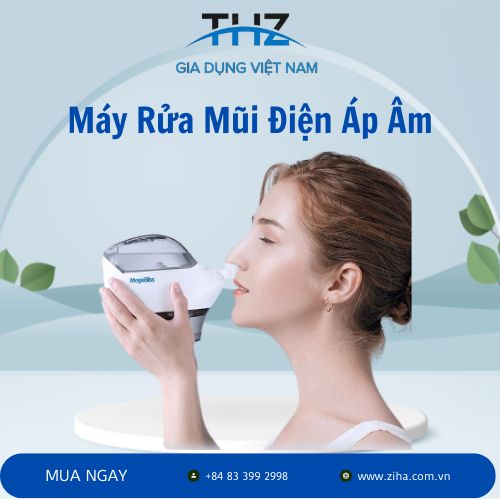 Máy rửa mũi điện áp âm THZ, dụng cụ rửa mũi cho bé và người lớn giúp làm sạch mũi, giảm tình trạng nghẹt mũi,viêm xoan
