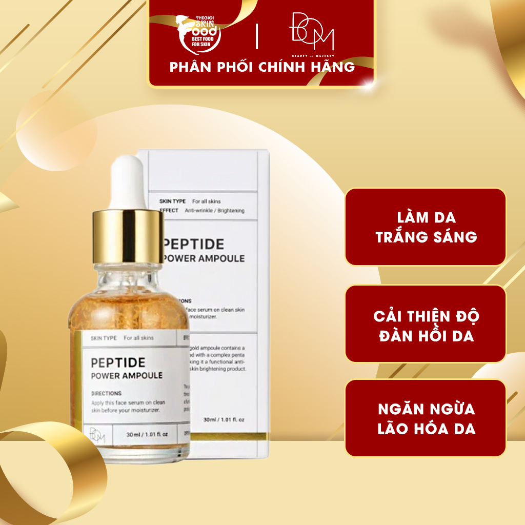 Tinh chất dưỡng làm trắng sáng, săn chắc da b.o.m peptide power ampoule 30ml