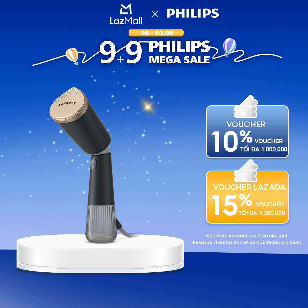 [NGÀY THƯƠNG HIỆU TỎA SÁNG DUY NHẤT 22.04] Bàn Ủi Hơi Nước Cầm Tay Philips STH5030/80 |1400W - Hàng Chính Hãng
