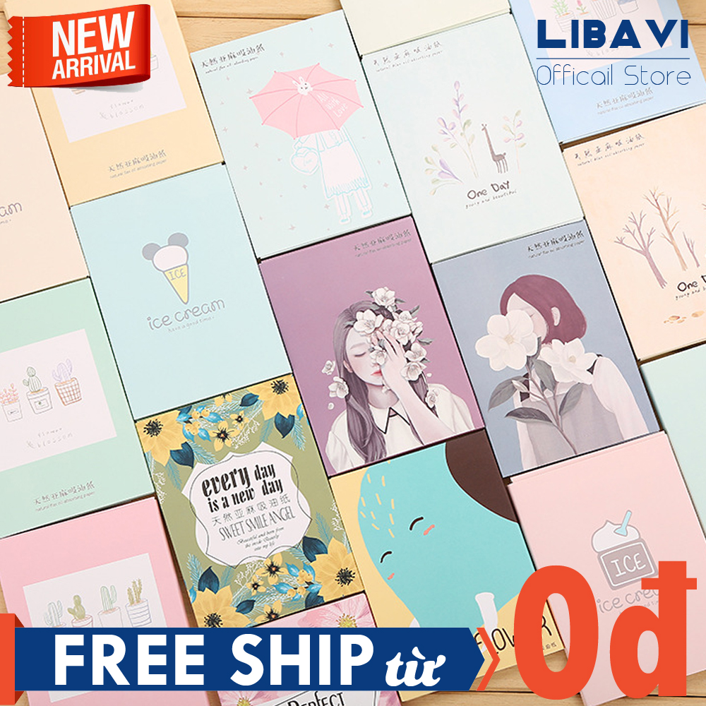 Giấy thấm dầu da mặt loại xịn 50 tờ siêu hút dầu DSTD11 - Giấy thấm dầu học sinh giá rẻ