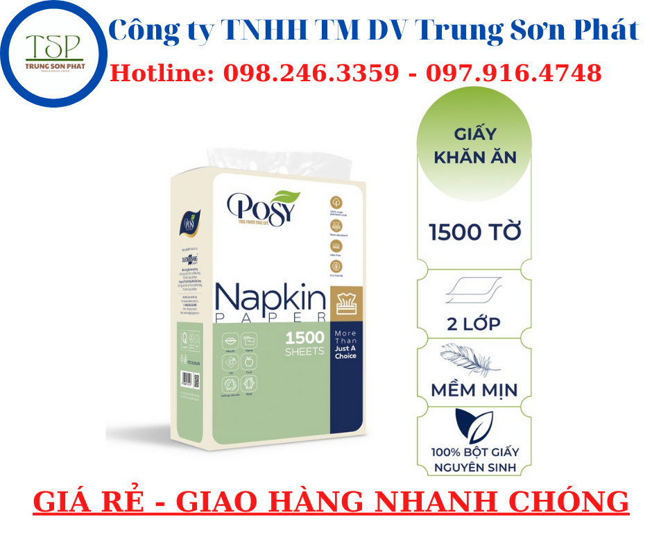 Khăn giấy rút posy 1500 tờ/bịch