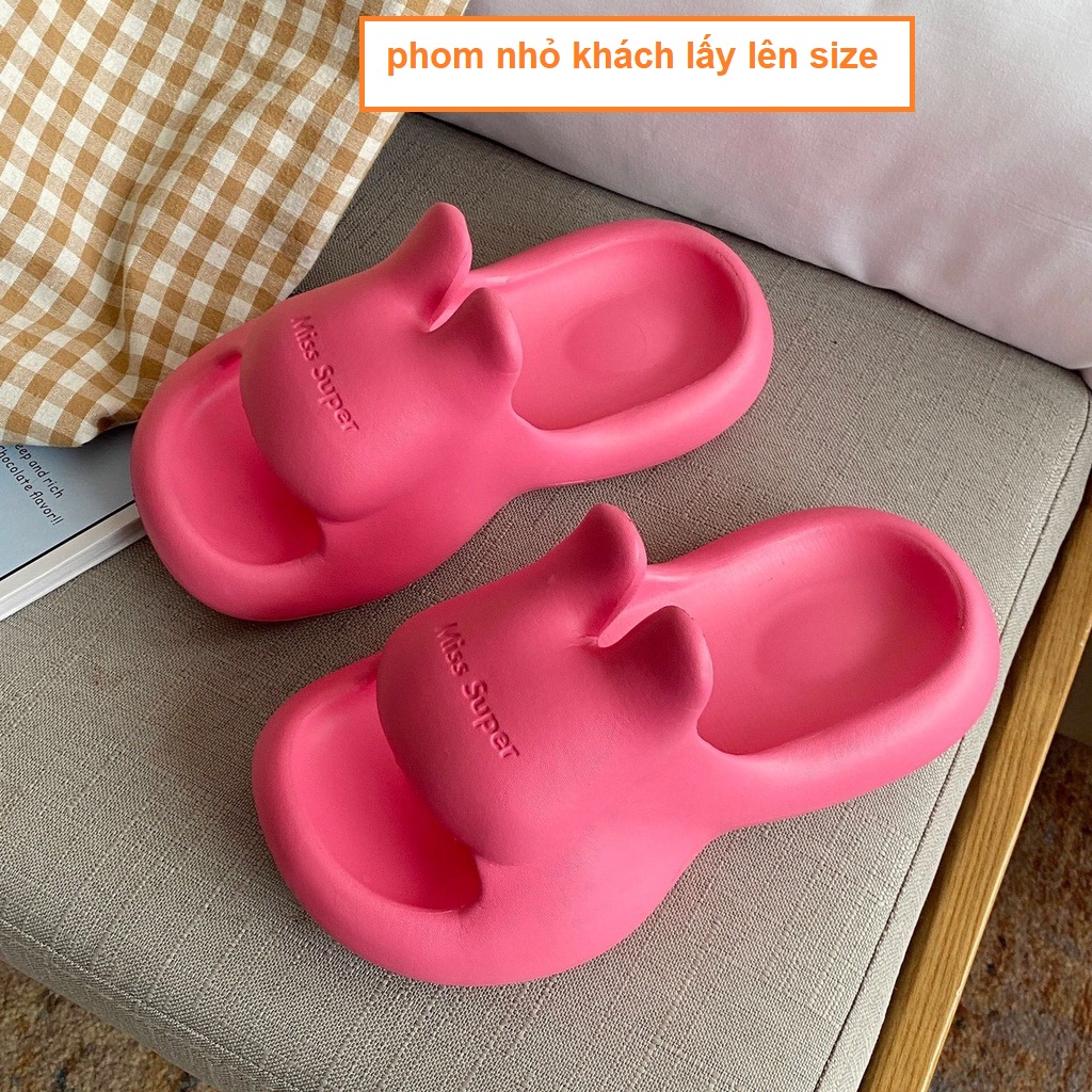 [Hoàn Tiền 15%]Dép Quai NgangMỮ thỏ TIỂU TAM Unisex Cao Su Siêu Mềm - Hàng cao cấp thời trang nam nữ 2023
