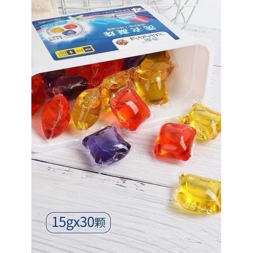 [HCM]Hộp 30 viên giặt xả quần áo có hiệu năng gấp 8 lần sử dụng mọi loại máy giặt