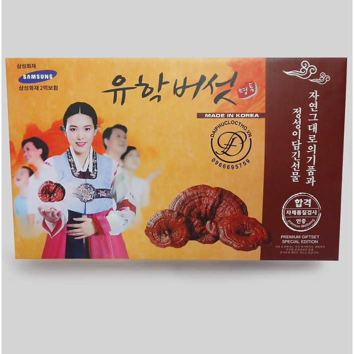 HCMHộp nấm linh chi đỏ Hàn Quốc hộp cô gái loại 1kg