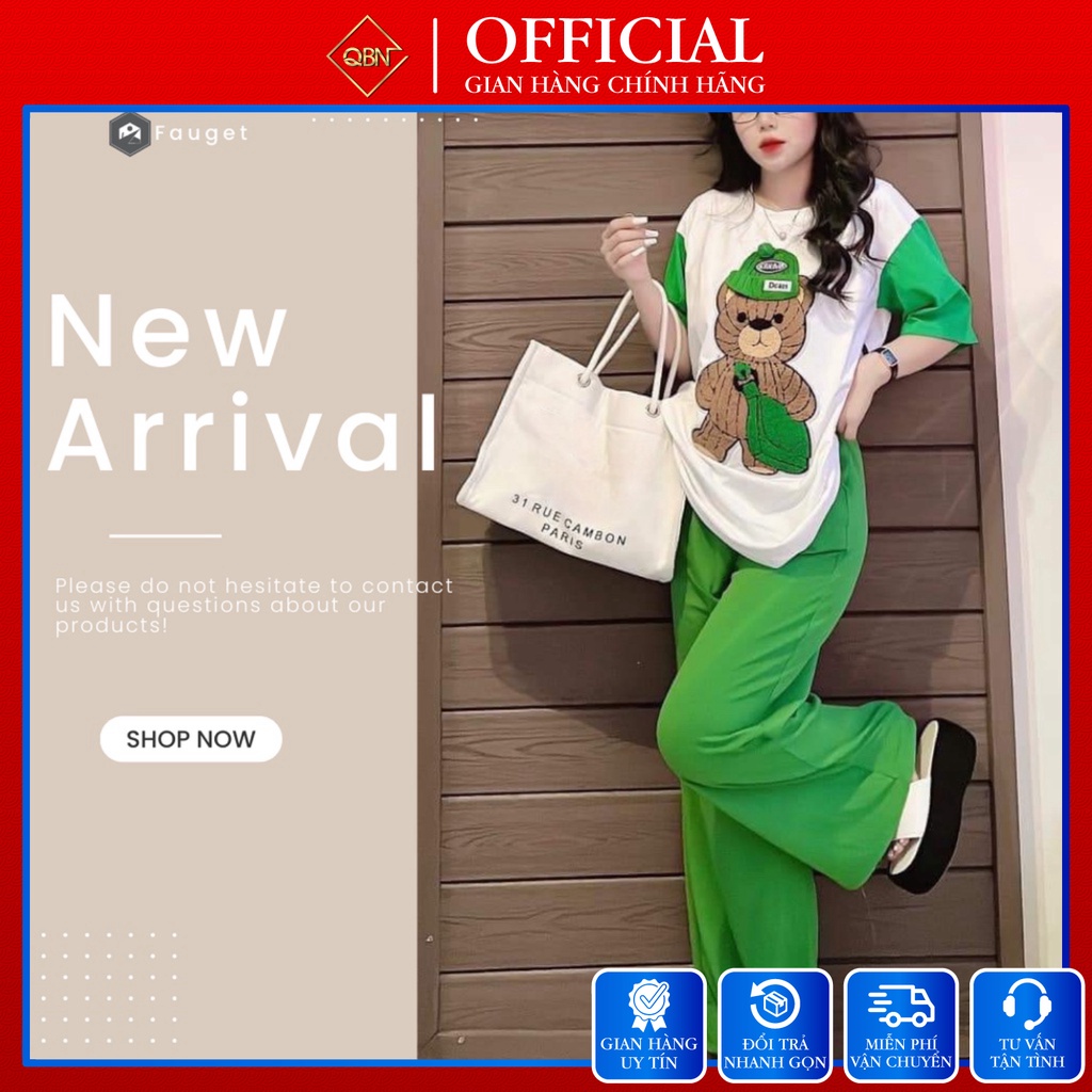 Đồ bộ nữ dễ thương set bộ mặc nhà trυng niên bigsize Quần Suông Màu Xanh Lá