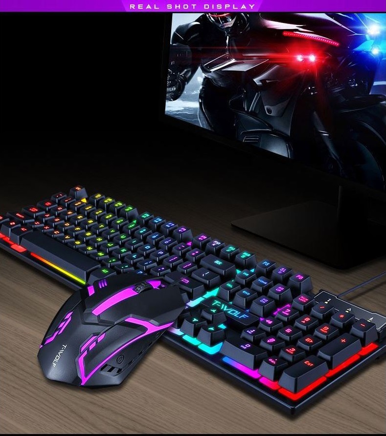 Ban phim may tinh, bàn phím gaming, bàn phím chơi game, gaming keyboard giả cơ t-wolf t20 usb có led đổi màu - top 10 bàn phím chơi game đẹp, chất, giá tốt, độ nhạy cao