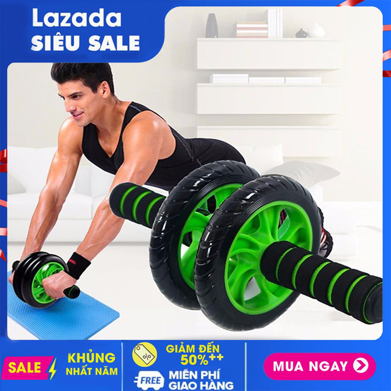 Con lăn tập cơ bụng bánh xe AB New, con lăn 2 bánh tập bụng làm săn chắc cơ bụng, làm giảm mỡ bụng, giảm cân, giảm eo, chịu lực tốt - kèm thảm lót