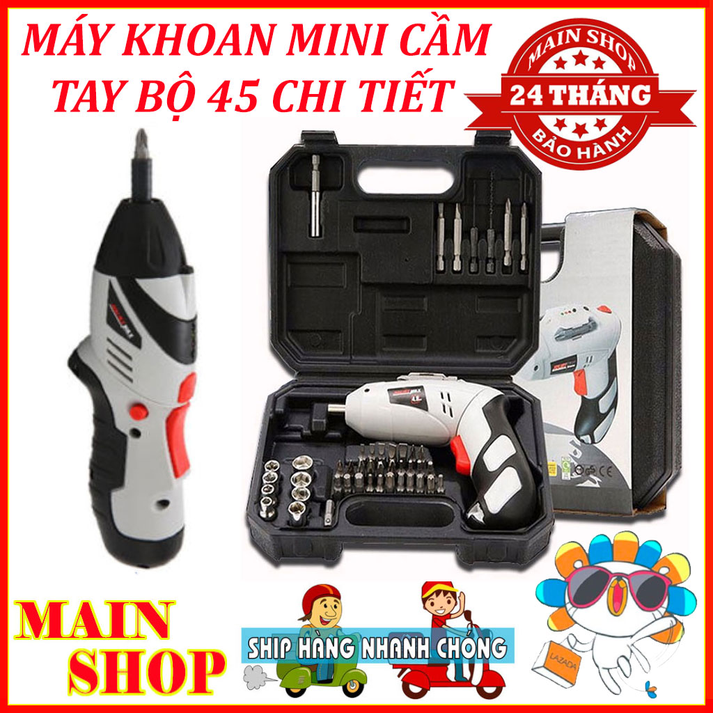 Máy bắt vít pin cầm tay 3 chức năng khoan gỗ, khoan sắt, bắt vít 2 nấc tốc độ, 18 cấp độ trượt có đèn khoan sắt khoan gỗ bắn tôn vặn ốc vít ( Bảo hành 24 tháng)