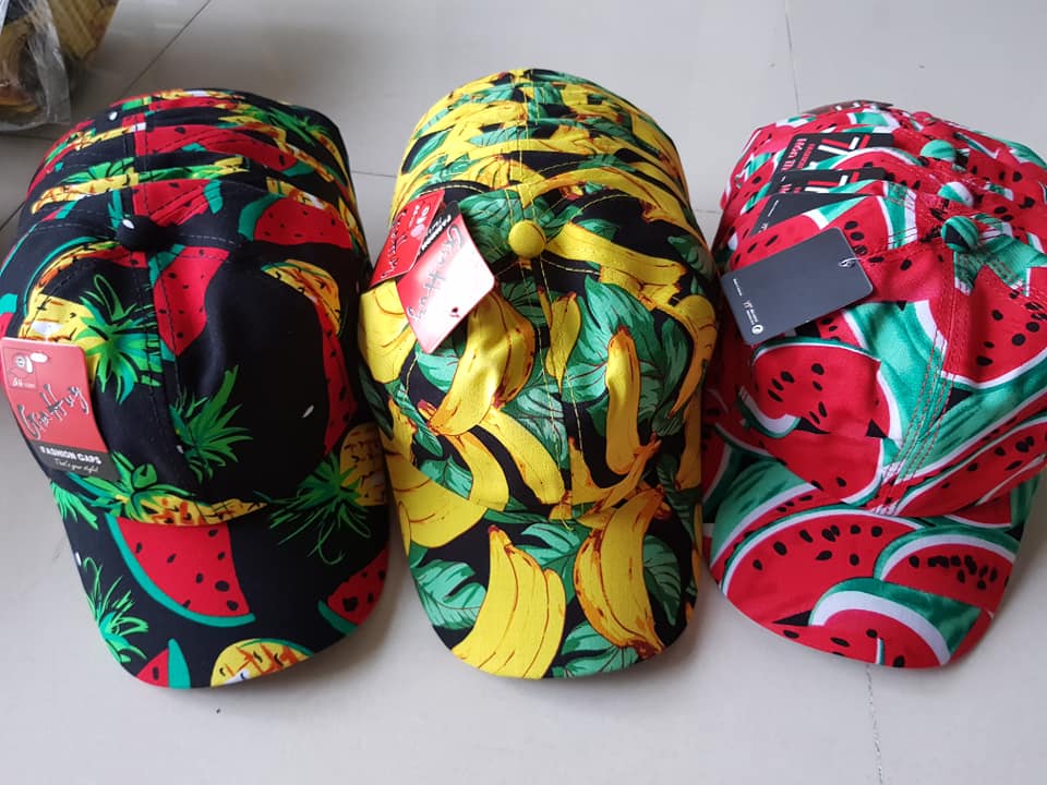 [HCM] Nón kết họa tiết trái cây-Dưa dứa, chuối, dưa hấu [NamyShop79]
