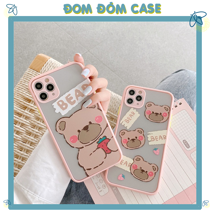 Ốp iphone gấu hồng bảo vệ camera iphone 6 6s 6 plus 7 8 7 plus 8 plus x xs xsmax iphone 11 11 pro 11 promax