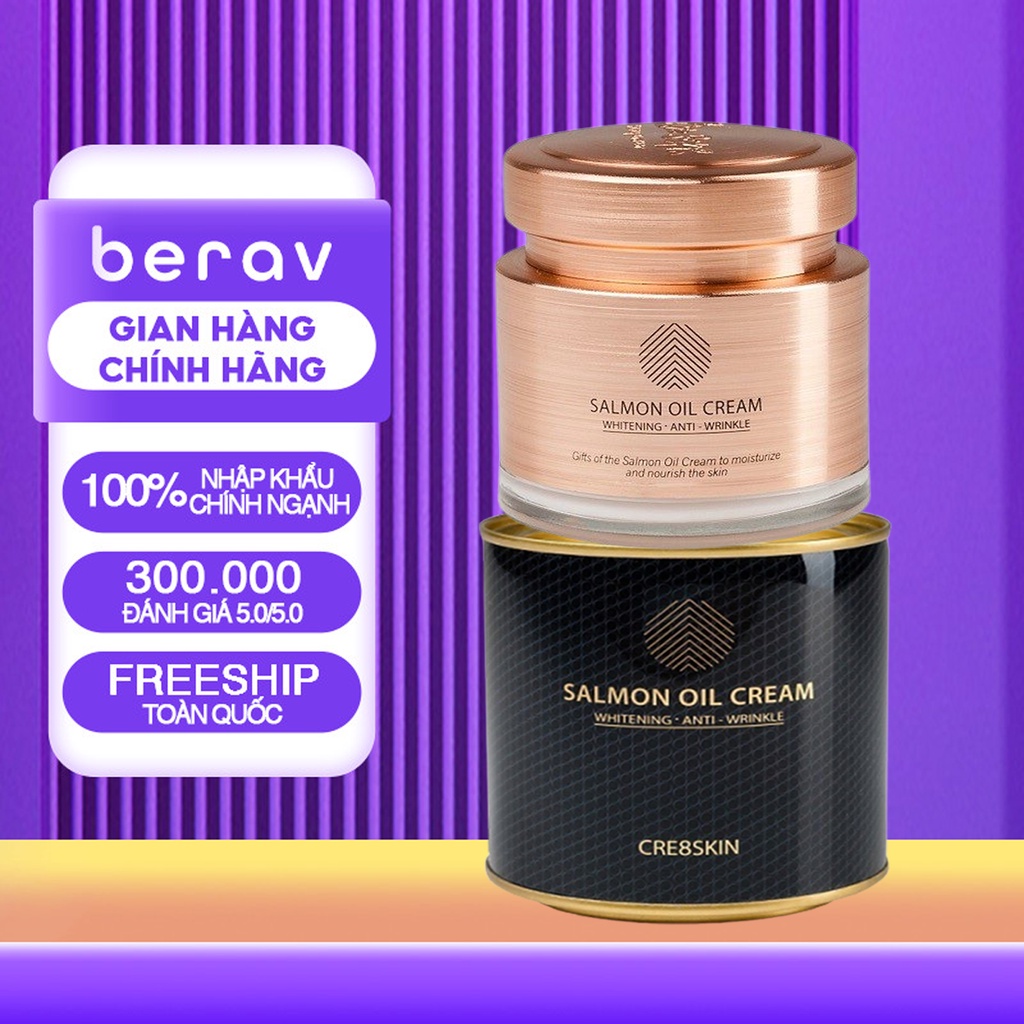 Kem dưỡng trắng da chiết xuất cá hồi salmon oil cream cre8skin 80g