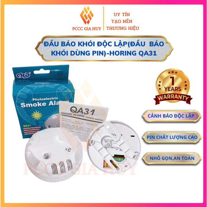 [HCM]Đầu báo khói dùng pin ,cảm biến khói độc lập HORING QA-31 , tiện dụng ,độ chính xác cao