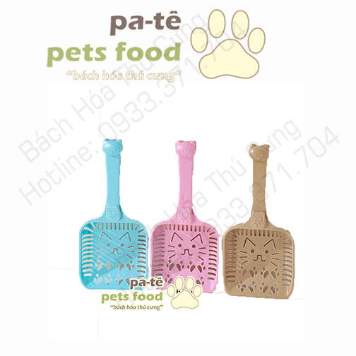 Xẻng hốt phân mặt mèo cho thú cưng chó mèo - Giao màu ngẫu nhiên