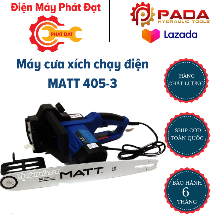 Máy cưa xích chạy điện MATT 405-3 tặng kèm tô vít 4 cạnh