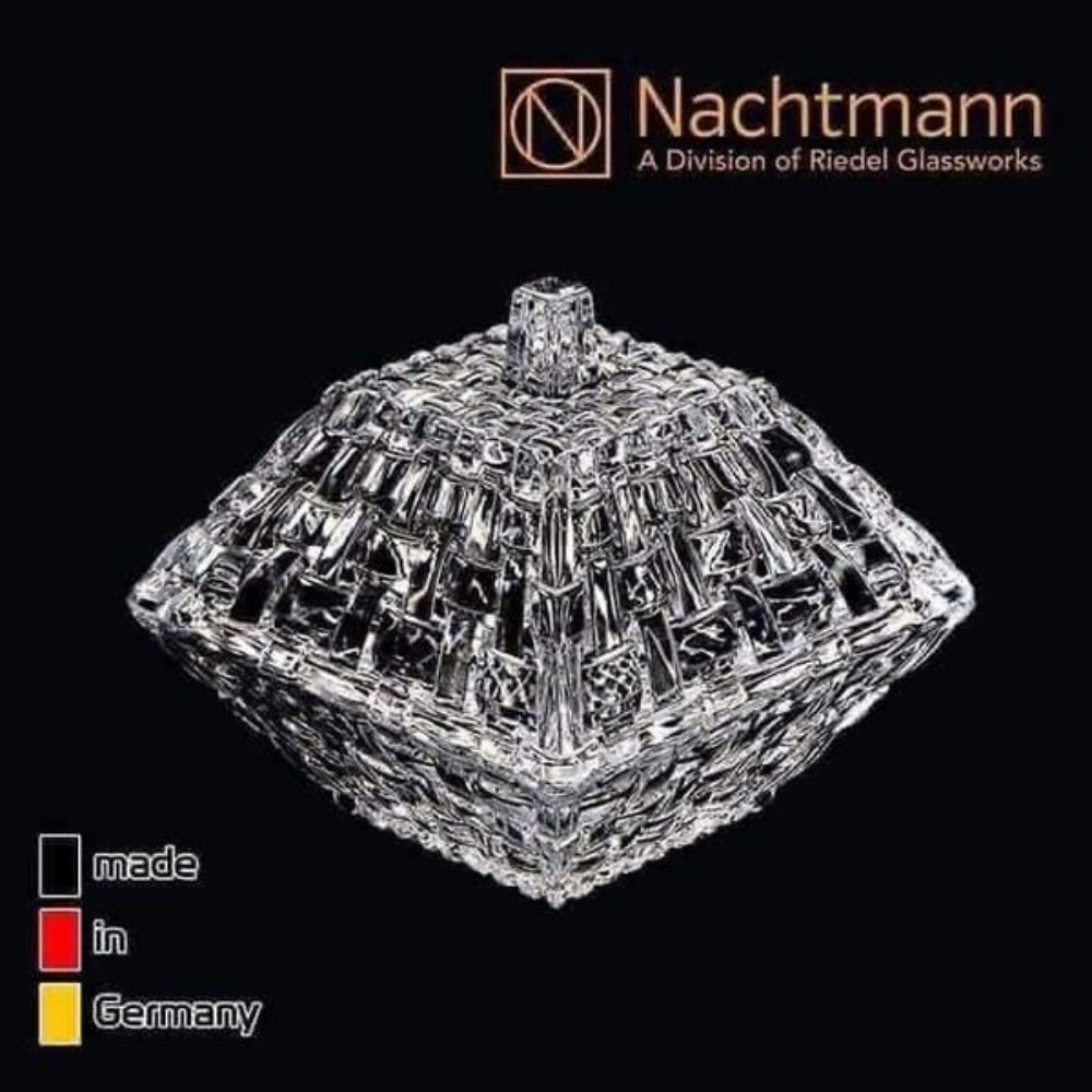 - bát pha lê nachtmann 92069 bossa nova 12cm, kèm nắp đậy
