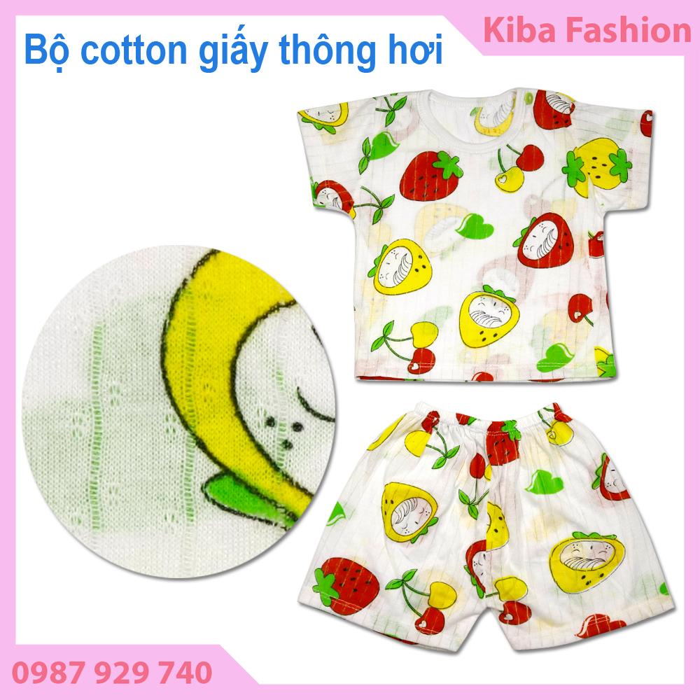Bộ cộc tay cotton giấy mát nhẹ, thấm hút mồ hôi cho bé sơ sinh