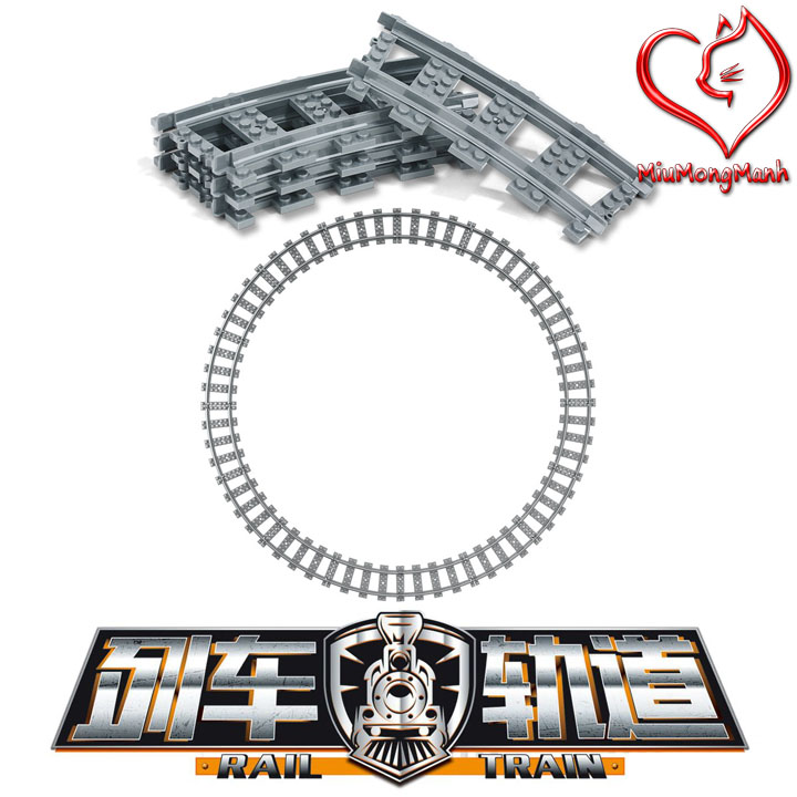 Bộ Đường Ray Xe Lửa Hình Tròn City Đồ Chơi Lắp Ráp Xếp Hình Non-Lego Kazi MOC DIY